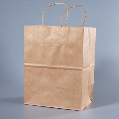 Personaliza tu propio logotipo Flexo Impreso Manilla de parche Bolsa de papel Kraft para comida rápida