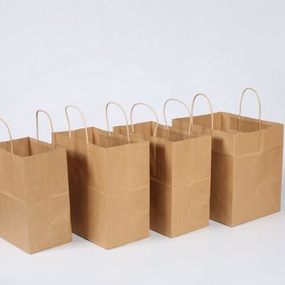 Personaliza tu propio logotipo Flexo Impreso Manilla de parche Bolsa de papel Kraft para comida rápida