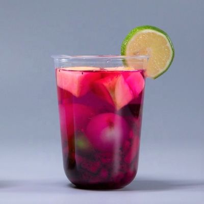 Té de burbujas PET Yogurt Milktea Tazas de plástico en forma de U para la promoción de cafeterías
