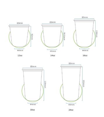 16 OZ Logotipo personalizado Impreso en forma de U PET/RPET Taza de bebidas para helados compostables