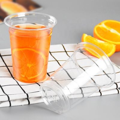 PET transparente Imprimido por encargo batido de leche batido de plástico con tapa de cúpula 12oz 16oz 20oz