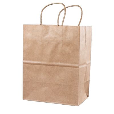 Personaliza tu propio logotipo Flexo Impreso Manilla de parche Bolsa de papel Kraft para comida rápida