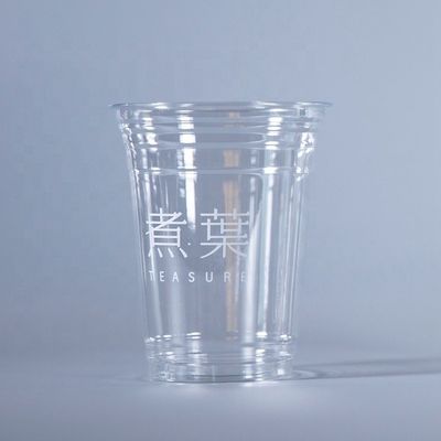 PET transparente Imprimido por encargo batido de leche batido de plástico con tapa de cúpula 12oz 16oz 20oz