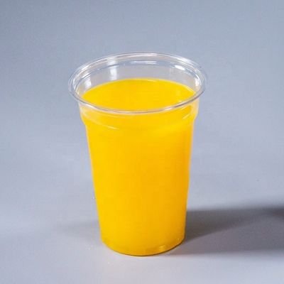 PET transparente Imprimido por encargo batido de leche batido de plástico con tapa de cúpula 12oz 16oz 20oz
