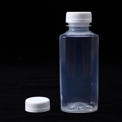 Botellas cuadradas de bebidas de plástico resistentes al calor de 250 ml 350 ml 500 ml con tapa OEM / ODM
