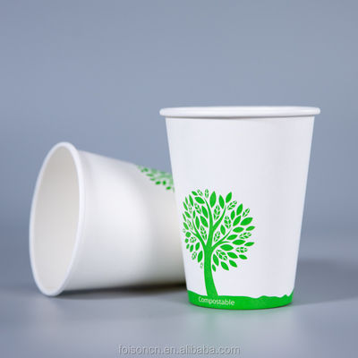 Taza de papel de pared única para bebidas calientes desechable y hecha de papel de calidad alimentaria