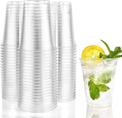 10/12/14/16/20/24 oz de plástico frío copas desechables con tapas resistentes a la temperatura